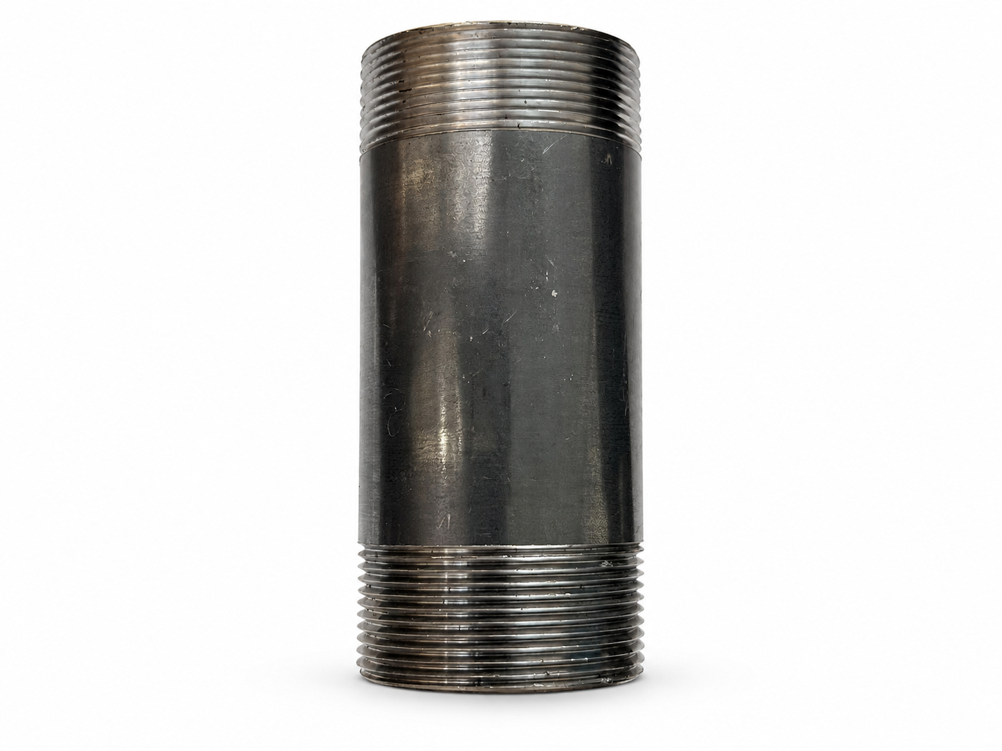 Black carbon steel double-end pipe nipple